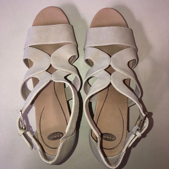 DR. SCHOLL’S Bailey Faux Suede Ankle Wedge Oyster NWOB (11M) - Picture 3 of 16